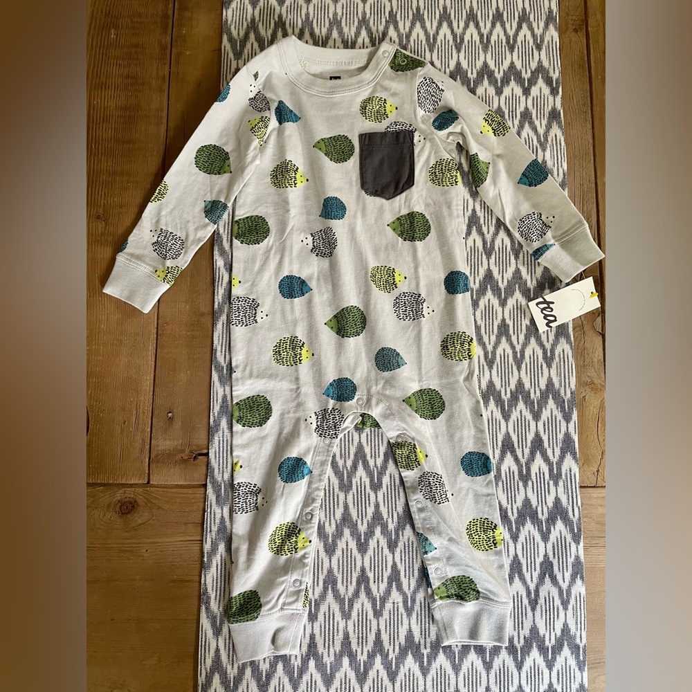 NWT - Tea Collection: Long Sleeve Pocket Baby Romper
